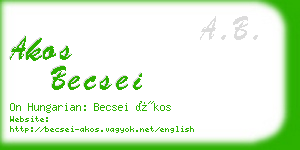 akos becsei business card